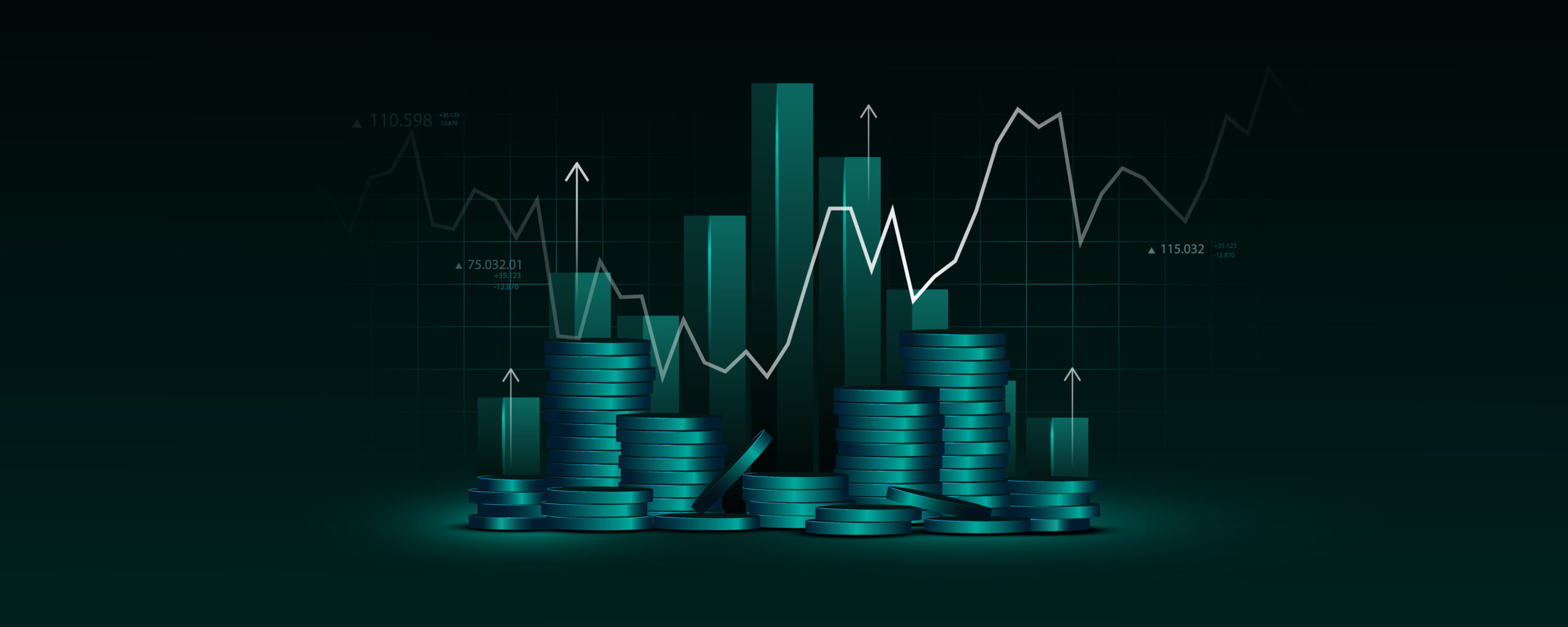 Financial, stock market and commercial graph concept background